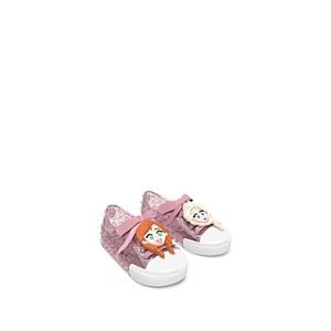 Mini Melissa Girls' Polibolha Ii + Disney 100 Lace Up Sneakers - Toddler  - Pink Glitter - Size: 11T (Toddler)