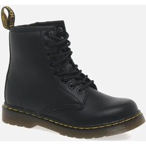 Dr Martens Boy's Delaney Kids Black Softy T Leather Boots - Size: 10 years/10