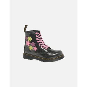 Dr Martens Girl's 1460 Girls Junior Gradient Glitter Boots - Black Pat Glitter Fl - Size: 12 years/12