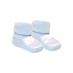 Aelstores Baby Boys Booties Newborn Bow Knitted Soft Shoes Blue Boot Turnover Socks