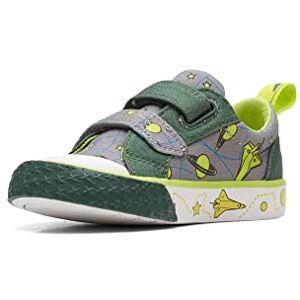 Clarks Foxing Lo T Boys Infant Canvas Shoes 5 Grey Int Space