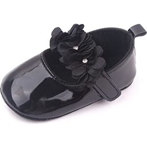 Generic Infant Girls Baby Newborn Summer Sneakers Cute Flower Design Walking Sandals Flat Bottom Princess Shoes Beach Shoes Toddler (Black, 4 Infant)