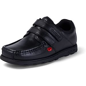 Kickers Youth Boy's Fragma Moc Toe Twim Strap Leather School Shoe, Black, 3 UK