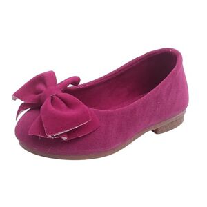 Fucouture Size 8 Shoes Toddler Girls Plain Color Bowknot Mary Jane Dress Shoes Canvas Shoes Kids (Hot Pink, 25)