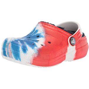 Crocs Boy'S Unisex Classic Tie Dye Lined Clog Kids' Slippers, Navy/multi, 4 Uk Child