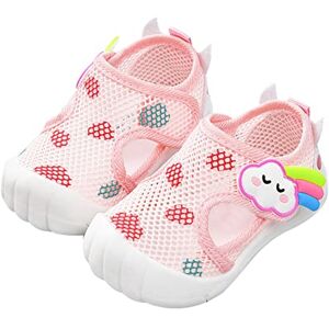 Generic Boys Natives Infant Toddler Girls Boys Shoes Sandals Flat Bottom Non Slip Half Open Toe Slip Summer Breathable Soft Shoes Knitted Baby Booties For Boys (Pink, 4.5 Infant)