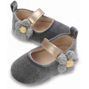 Tyusgh Baby Girls Mary Jane Shoes Infant Boys Slippers Cozy Fleece Booties Soft Bottom Warm 0 12 Months Grey