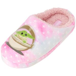 Disney Star Wars Girls Slippers - Mandalorian Baby Yoda Fuzzy Clogs With Non-Slip Sole (11-5 Toddler), Pink, 22.2 Cm
