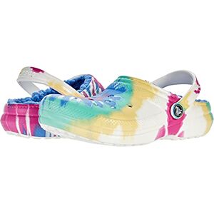 Crocs Unisex Child Kids' Classic Tie Dye Lined Warm And Fuzzy Slippers For Kids Clog, Pastel Tie Dye, 5 Toddler Us