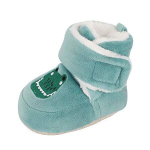 Mk Matt Keely Matt Keely Baby Boys Girls Cartoon Anti Slip Soft Sole Thick Slipper Booties Infant Crib Shoes For Toddler Crawler Winter Boots With Plush Lining 12-18 Months Green