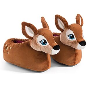 NICI 49227 DEER Mala Magic Size 34-37 (M) Brown-Sustainable Warm Cuddly Toy Slippers for Boys and Girls - Animal Shoes with Non-Slip Sole - Slippers, 34-37 (M)