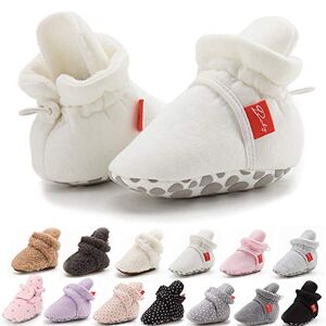 Sonsage Infant Baby Girls Boys Cotton Booties Soft Non-Slip Sole Winter Warm Cozy Stay On Socks Newborn Toddler First Walkers Crib Shoes