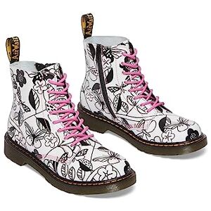 Dr. Martens Girls 1460 Pascal (Big Kid), White Athena Meadow Print, 6 Us Big Kid