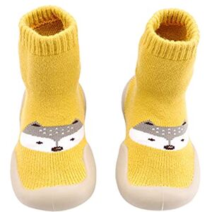 Xiatang Toddler Shoes 0-4 Years Baby First-Walking Trainers Boys Girls Soft Cute Mixed Colors Elastic Mesh Breathable Shoes (Yellow-B#mn, 0-6 Months)