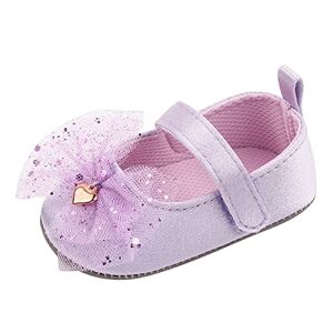 Generic Infant Girls Single Shoes Mesh Bowknot First Walkers Shoes Toddler Sandals Princess Shoes Toddler Slippers Girl (Purple, 2.5 Toddler)