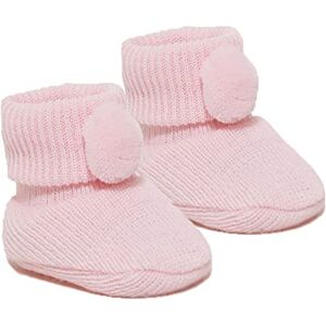 Soft Touch Baby Boys Girls Pom Pom Booties Baby Pom Pom Bootees Booties Size Nb-3 Months S408 (Pink)