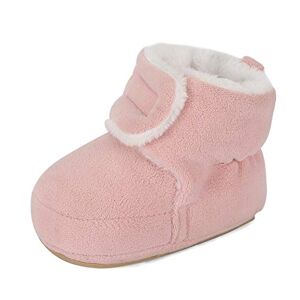 Masocio Baby Booties Girls Baby Shoes Newborn Infant First Walking Winter Baby Boots Slippers Pink Size 3 Uk 6-12 Months