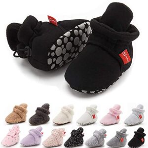 Sonsage Infant Baby Girls Boys Cotton Booties Soft Non-Slip Sole Winter Warm Cozy Stay On Socks Newborn Toddler First Walkers Crib Shoes