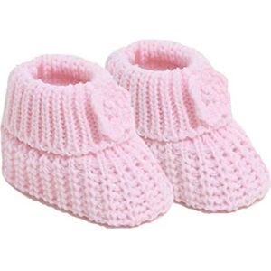 Royal Icon Baby Booties 0-3 Months - Adorable Warm And Safe Baby Slippers - Baby Boots Soft Stylish - Newborn Baby Boys Girls Flower Bootees - Ideal For Indoor And Outdoor Use Ri439 (Pink)