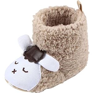 Generic Girl Chukka Boot Girls Animal Infant Plush Boys Shoes Prewalker Baby Toddler Boots Warm Baby Shoes Baby Girl Winter Boots Size 4 Infant (Khaki, 5 Toddler)