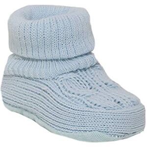 Angel Kid Baby Boys Girls Bootees 1 Pair Knitted Plain Booties New Born-3 Months Approx 1118 (Sky Blue)