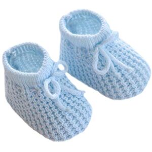 Mansuri Baby Boys Girls 1 Pair Knitted Booties Mesh Baby Booties 0-3 Months S401 (Blue)