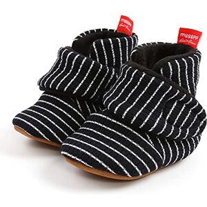 Sehfupoye Toddler Baby Boys Girls Soft Cotton Shoes Socks Booties Baby Striped Anti-Slip Slippers Adjustable Shoes Newborn First Walking Shoes Socks 12-18m