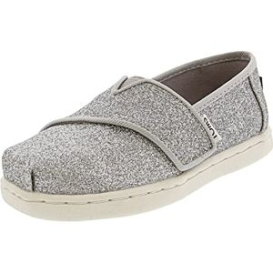 TOMS Girl's Tiny Alpargata Loafer Flat, Silver, 1.5 UK Child