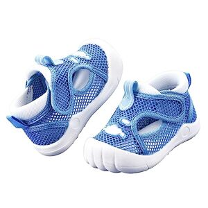 Generic Baby Wrap Around Booties Infant Sandals For Boys And Girls Baby Newborn Summer Sneakers Cute Breathable Net Non Slip Design Walking Sandals Girls Flip Flops (Blue, 6.5 Toddler)