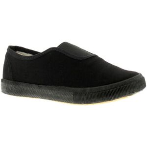 Wynsors Boys Childrens School Plimsolls Gusset Pumps Slip On Black Textile - Size 2 Infant (Uk Shoe)