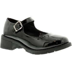 Miss Riot New Older Girls/childrens Black Patent Buckle Fasten Fashion Shoes - Multicolour Leather - Size 1 Infant (Uk Shoe)