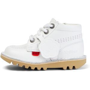 Kickers Infant Unisex Kick Hi Zip Leather White- 13164494