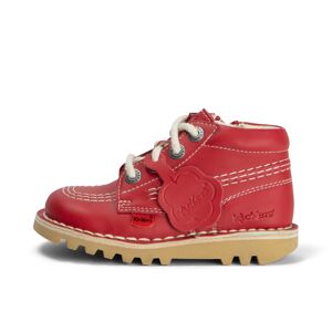 Kickers Infant Unisex Kick Hi Zip Leather Red- 13164520