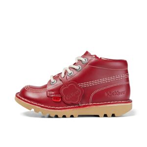 Kickers Junior Unisex Kick Hi Zip Leather Red- 13164530