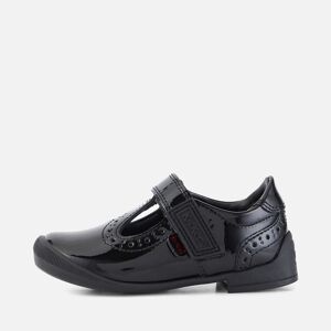 Kickers Infant Girls Bridie Brogue T-Vel Patent Leather Black- 13164755