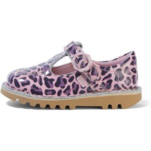 Kickers Infant Girls Kick T Leopard Patent Leather Pink - UK 12 Kids- 13883174