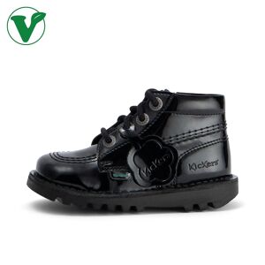 Kickers Infant Girls Kick Hi Zip Vegan Patent Leather Black- 13894755