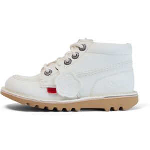 Kickers Junior Unisex Kick Hi Zip Vegan Leather Alternative White - 2.5.- 14301571