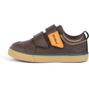 Kickers Infant Boys Tovni Twin ZigZag Trainers Leather Brown- 14302985