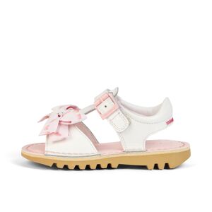 Kickers Infant Girls Kick Sandals Bow Sandals Leather White- 14303375
