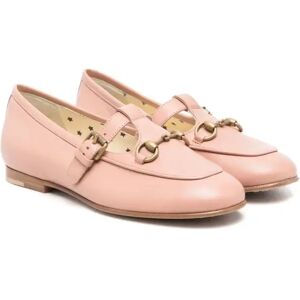 Gucci , Childrens Pink Leather Moccasins with Metal Buckle ,Pink female, Sizes: 30 EU, 27 EU, 31 EU