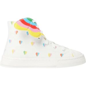 Stella McCartney , Kids High Top Sneakers with Heart Print ,White female, Sizes: 34 EU