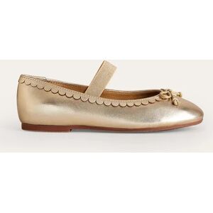 Leather Ballet Flat Metallic Girls Boden 38 Female