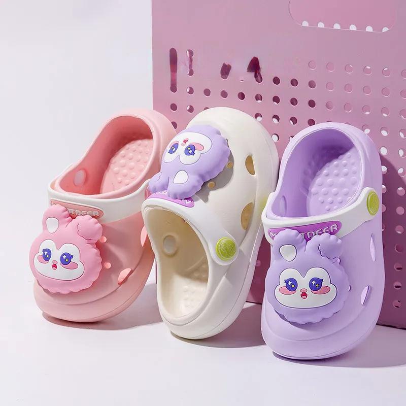 baiouweiqun-01 Children's Hole Shoes Anti slip EVA Indoor Slippers for Boys and Girls Wear Cartoon Baby Slippers Outside