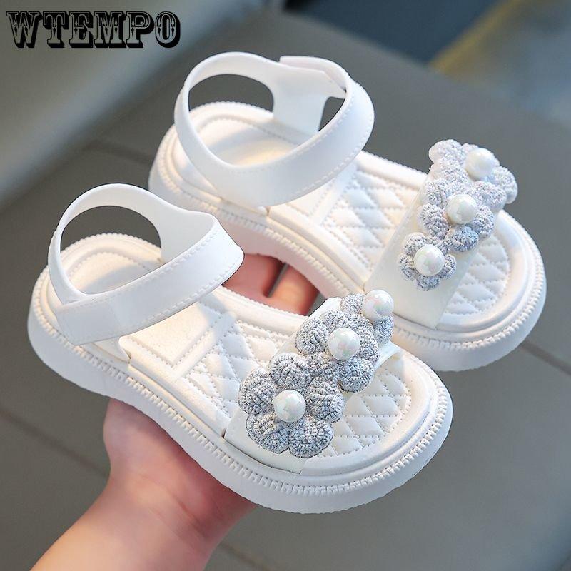 WTEMPO Girls' Sandals Fashion Summer Princess Big Children's Shoes Open-toe Bow