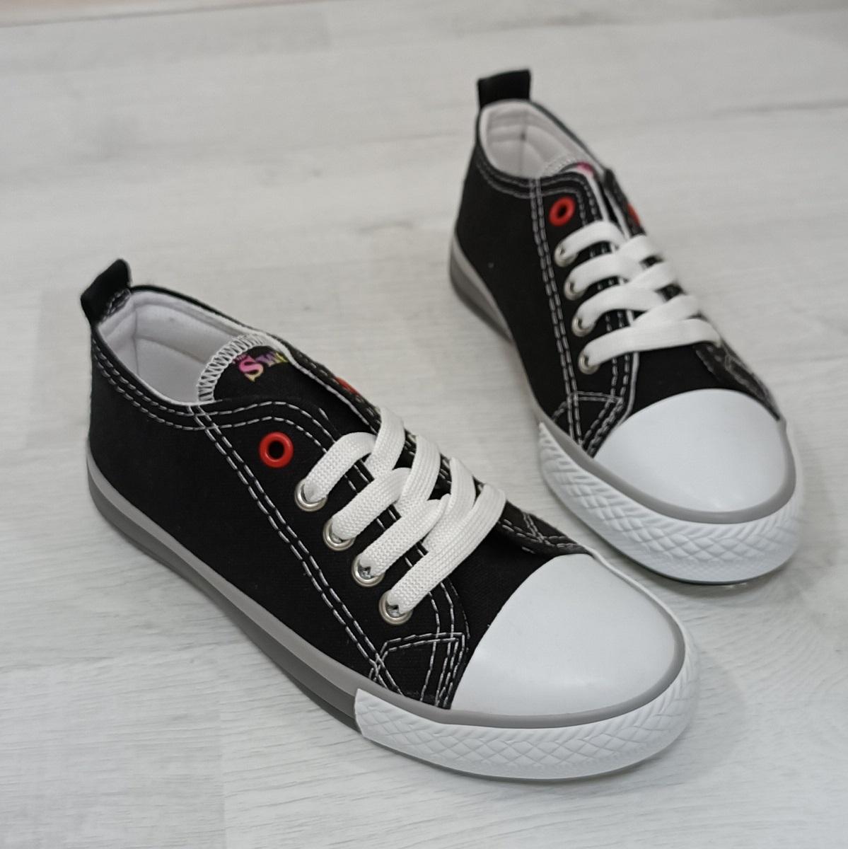 Fiyra 9001 Black Linen Sneaker Lace-up Children's Sports Shoes