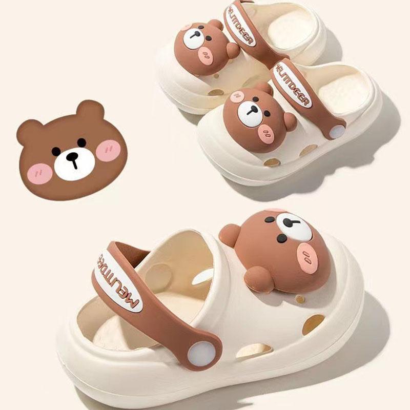 YiLi-Studio Summer New Children's Shoes Cold Slippers Indoor Non -slip and Soft Bottom Comfort Cute Baby Hole Shoes Boys Girls Home Slippers