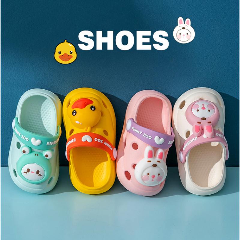 baiouweiqun-01 2023 New Children's Hole Shoes Anti slip EVA Indoor Slippers for Boys and Girls Wear Cartoon Baby Slippers Outside