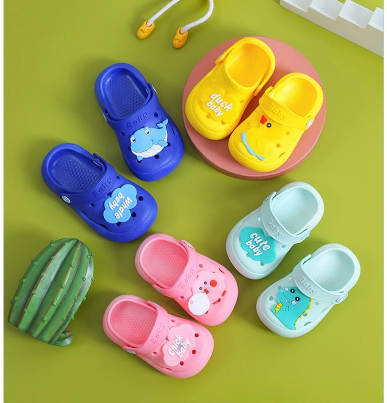 Malwee Kids Clothing Children's Slippers Summer Girl Anti-skid Boy Baotou Children Soft Bottom Holes Baby Baby Sand Slippers