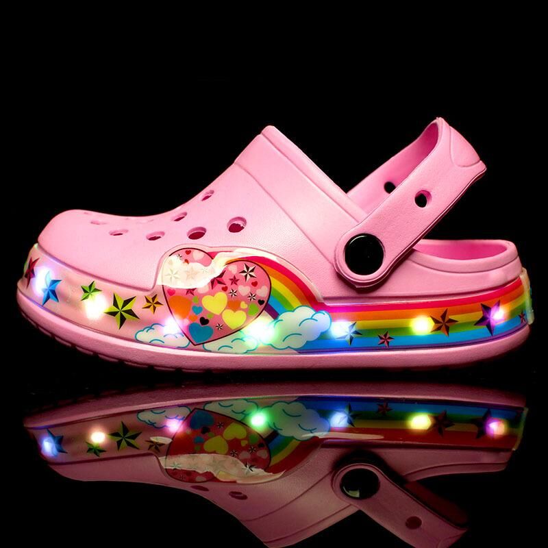 NK39UR LED Light Shoes, Cartoon Car Holes, Children's Shoes, Children's Sandals, New Summer Outdoor Beach Shoes